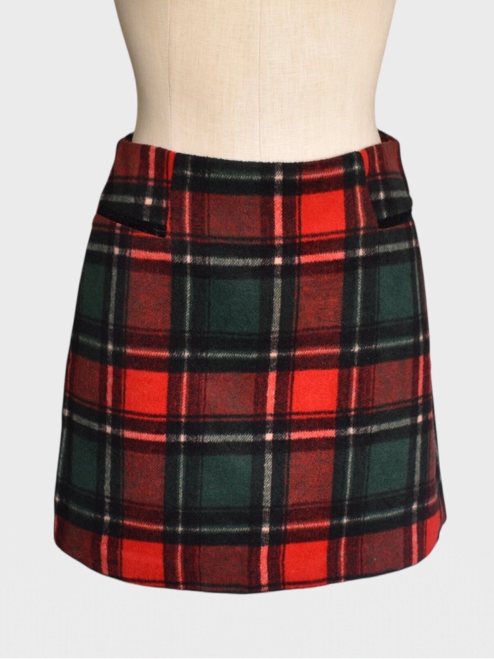 Copper‎ Key Plaid A-Line Mini Skirt